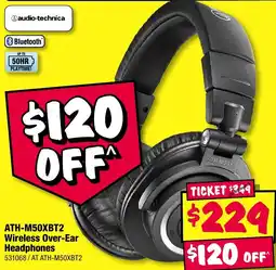 JB Hi-Fi audio-technica Wireless Over-Ear Headphones offer