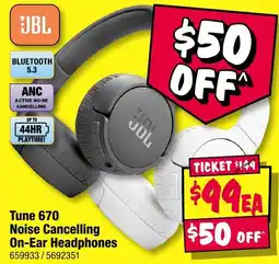 JB Hi-Fi JBL Tune 670 Noise Cancelling On-Ear Headphones offer