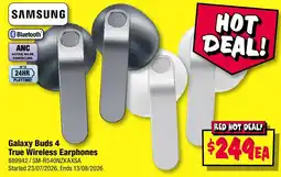 JB Hi-Fi Samsung Galaxy Buds 4 True Wireless Earphones offer