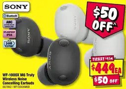 JB Hi-Fi Sony WF-1000X M6 Truly Wireless Noise Cancelling Earbuds offer
