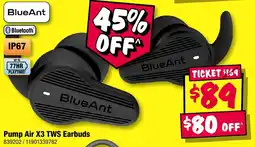 JB Hi-Fi BlueAnt Pump Air X3 TWS Earbuds offer