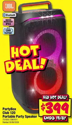 JB Hi-Fi JBL PartyBox Club 120 Portable Party Speaker offer