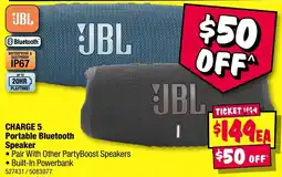 JB Hi-Fi JBL Charge 5 Portable Bluetooth Speaker offer