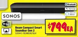 JB Hi-Fi Sonos Beam Compact Smart Soundbar Gen 2 offer