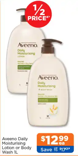 Good Price Pharmacy Aveeno Daily Moisturising Lotion or Body Wash offer