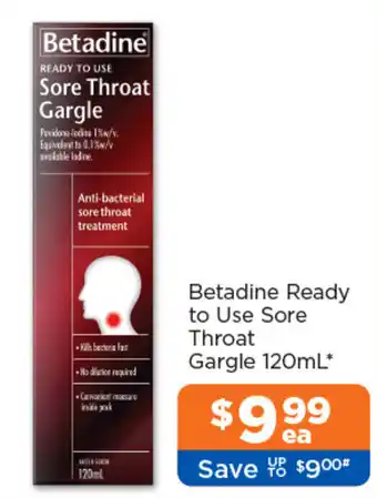 Betadine Ready to Use Sore Throat Gargle