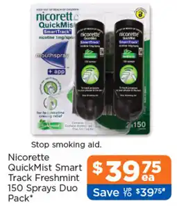 Good Price Pharmacy Nicorette QuickMist Smart Track Freshmint offer