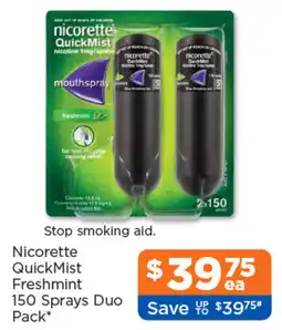 Good Price Pharmacy Nicorette QuickMist Freshmint offer