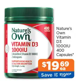 Good Price Pharmacy Nature's Own Vitamin D3 offer
