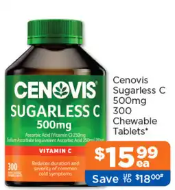 Good Price Pharmacy Cenovis Sugarless C 500mg offer