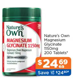 Good Price Pharmacy Nature's Own Magnesium Glycinate 1150mg offer