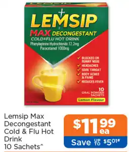 Good Price Pharmacy Lemsip Max Decongestant Cold & Flu Hot Drink offer