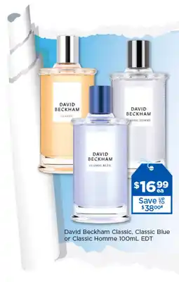 Good Price Pharmacy David Beckham Classic, Classic Blue or Classic Homme EDT offer