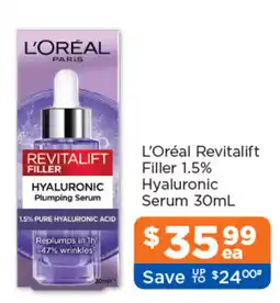 Good Price Pharmacy L'Oréal Revitalift Filler Hyaluronic Plumping Serum offer