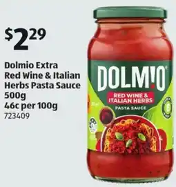 ALDI Dolmio Extra Red Wine & Italian Herbs Pasta Sauce offer
