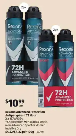 ALDI Rexona Advanced Protection Antiperspirant 72 Hour offer