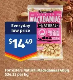 ALDI Forresters Natural Macadamias offer