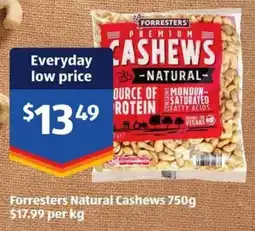 ALDI Forresters Natural Cashews offer