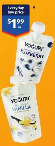 ALDI Yoguri Greek Style Yogurt Pouch offer