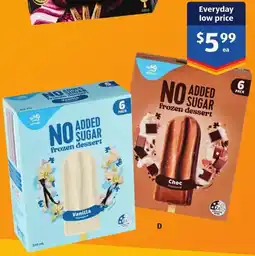 ALDI Monarc No Added Sugar Frozen Dessert offer