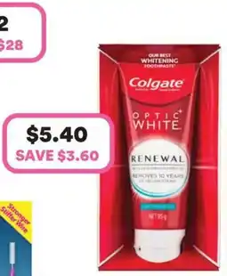 Priceline Colgate optic white renewal offer
