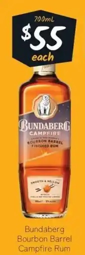 Cellarbrations Bundaberg bourbon barrel campfire rum offer