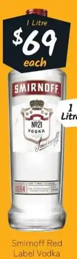Cellarbrations Smirnoff red label vodka offer