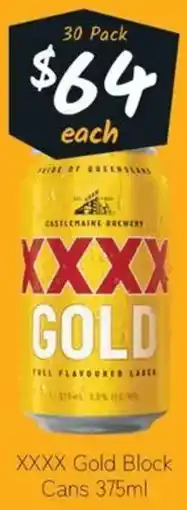 Cellarbrations Xxxx gold block cans offer