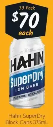 Cellarbrations Hahn superdry block cans offer