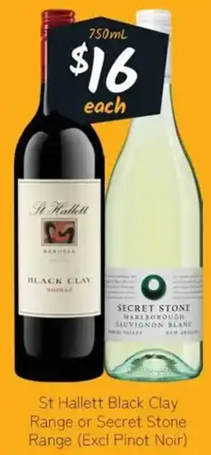 Cellarbrations St hallett black clay range or secret stone range offer