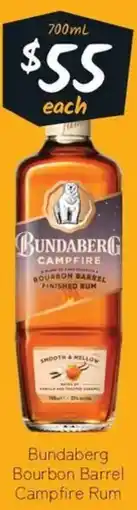 Cellarbrations Bundaberg bourbon barrel campfire rum offer