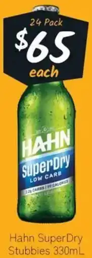 Cellarbrations Hahn superdry stubbies offer
