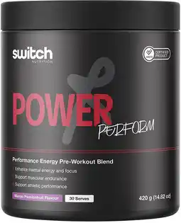 healthylife Switch nutrition power perform pre-workout blend mango passionfruit offer
