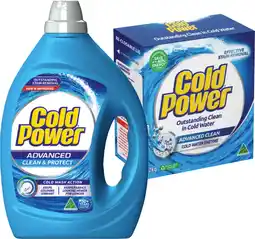 IGA Cold Power Laundry Liquid 2 Litre or Powder 2kg Selected Varieties offer