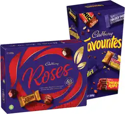 IGA Cadbury Chocolate Roses 225g or Favourites 264‑265g Selected Varieties offer