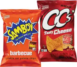 IGA CC’s Corn Chips, Samboy Potato Chips or The Natural Chip Co. Chips 175g Selected Varieties offer