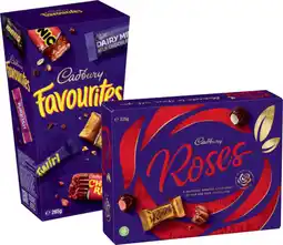 IGA Cadbury Favourites 264-265g or Chocolate Roses 225g Selected Varieties offer