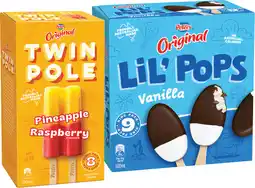 IGA Peters Original Twin Pole 8 Pack or Original LiL’ Pops Ice Cream 9 Pack Selected Varieties offer