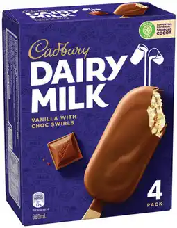 IGA Cadbury Ice Cream Sticks 4‑6 Pack Selected Varieties offer