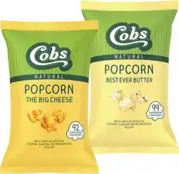 IGA Cobs Natural Popcorn 80‑120g Selected Varieties offer