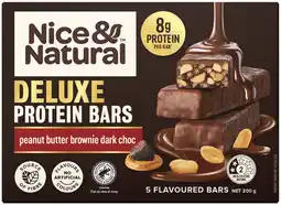 IGA Nice & Natural Peanut Butter Brownie Dark Choc Deluxe Protein Bars offer