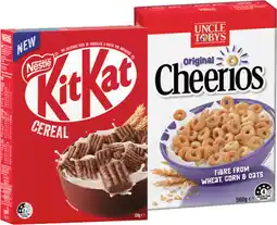 IGA Uncle Tobys Cheerios Cereal Selected Varieties offer