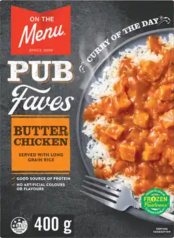 IGA On The Menu Pub Faves Frozen Meal Selected Varieties offer