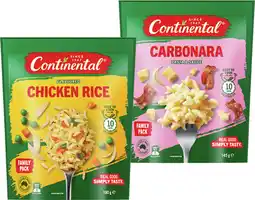 IGA Continental Flavoured Rice Family Pack 180-190g or Pasta & Sauce Family Pack 145g Selected Varieties offer