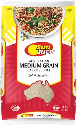 IGA SunRice Medium Grain White or Brown Rice 5kg offer