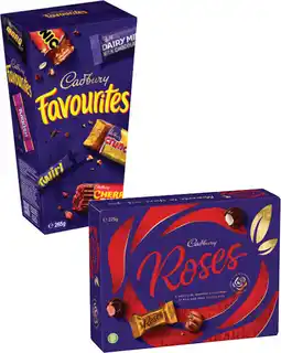 IGA Cadbury Chocolate Roses 225g or Cadbury Favourites 264-265g Selected Varieties offer