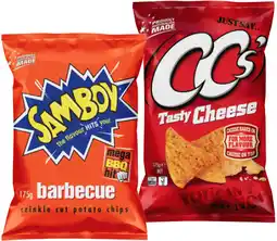 IGA The Natural Chip Co, Samboy Potato Chips or CC’s Corn Chips 175g Selected Varieties offer