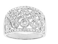 Shiels Sterling Silver Infinity Diamond Ring with 1 Brilliant Cut Diamond offer