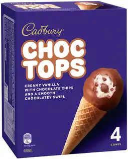 IGA Cadbury Choc Tops Ice Cream Cones offer