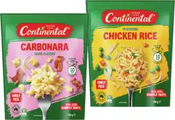IGA Continental Flavoured Rice Family Pack 180-190g or Pasta & Sauce 145g Selected Varieties offer